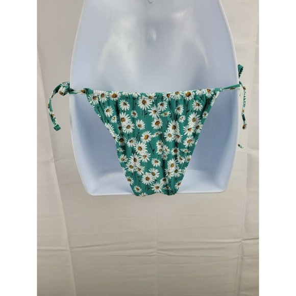 Xhilaration Juniors Cheeky String Bikini Bottom Turquoise Floral Size XS - Picture 5 of 6